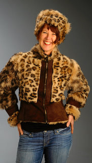 Fuzzy Navel Jacket in Leopard Toscana